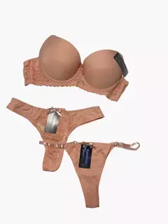 Imagen de CJ2105-Condeza conjunto microfibra con base y encaje en contorno | Cantidad minima de compra 3