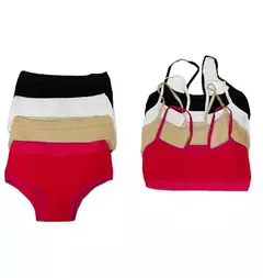 CJ309-CONJUNTO DE NENA DE ALGODÓN CON PUNTILLA | Cantidad mínima de compra 3 - comprar online