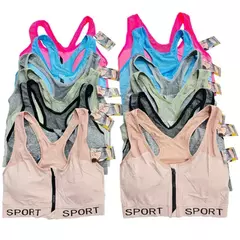 DE74-TOP DEPORTIVO DE DAMA CON CIERRE | Cantidad mínima de compra 3 - comprar online