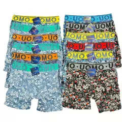 BX822-BOXER UOMO ESTAMPADO DE ALGODÓN Y LYCRA PIERNA LARGA | Cantidad mínima de compra 3 - comprar online