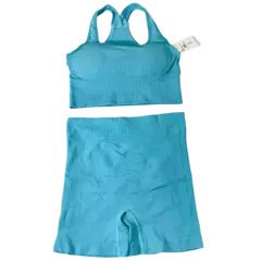 DE8310-Conjunto deportivo con short levanta cola, espalda cruzada liso | Cantidad mínima de compra 3 en internet