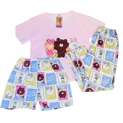 PJ47454-Pijama dama 3 piezas con remera | Cantidad minima de compra 3 - comprar online