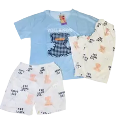 PJ86122-Needfeel pijama dama 3 piezas con remera | Cantidad minima de compra 3 - tienda online