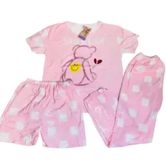 PJ90917-Needfeel pijama dama 3 piezas con remera | Cantidad minima de compra 3 - tienda online