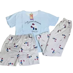 Imagen de PJ90917-Needfeel pijama dama 3 piezas con remera | Cantidad minima de compra 3