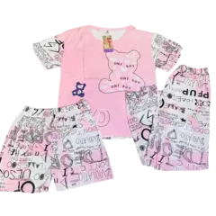 PJ90917-Needfeel pijama dama 3 piezas con remera | Cantidad minima de compra 3