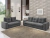 Conjunto de Sofá 2 e 3 Lugares Luminus Veludo Cinza