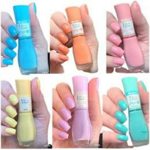 Kit 6 Esmaltes Maria Pomposa Coleção Papers Hipoalergênico