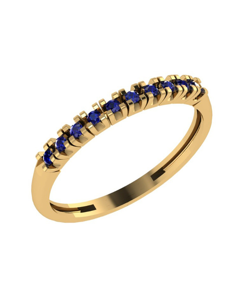 Meia Aliança com Safiras 1,5mm