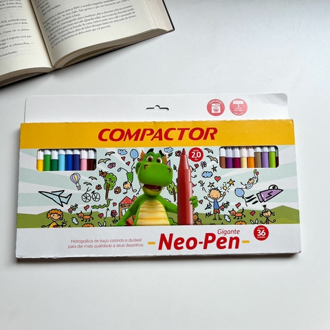 Caneta Hidrográfica Compactor Neo-pen Gigante Com 36 Cores