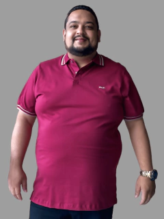 Polo Masc. Malha Plus Size Rf - Bordô Ref.rf1133