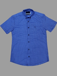 Camisa Social Micro Xadrez Manga Curta Rf - Amarela Ref.40777