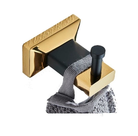 Suporte Gancho de parede cor Preto/Dourado