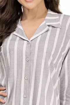 Pijama Listrado Neutro Aberto na internet