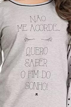 Camisão Poá Longo Algodão Mescla - comprar online