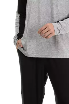 Pijama Viscolycra Preto Mescla - Imagine Pijamas e Sonhos