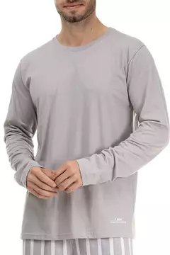 Pijama Manga Longa Calça Listrado na internet