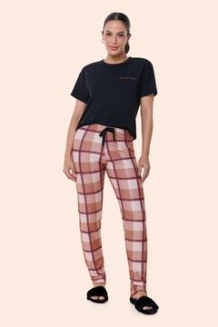 Pijama neutro calça xadrez Feminino