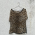 blusa transparencia estampa animal print onça shoulder - comprar online
