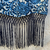 vestido estampado azul franjas michael kors - loja online