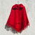 poncho lã vermelho