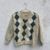 suéter vintage argyle de lã