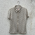 blusa gola polo estampa geométrica vintage