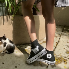 HS BUTTERFLY - black platform converse