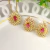 Conjunto de Colar e Brincos Jóinha Cravejada com Cristal Pink Banhado a Ouro
