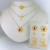 Conjunto de Colar e Brincos Jóinha Cravejada com Cristal Pink Banhado a Ouro