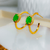 Argola Aberta Turmalina Fusion Verde e Zircônias - Semijóia