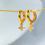Brinco Argolinha Click Pombinha Banhada a Ouro 18K