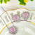 Conjunto de Colar e Brincos Pedra Coração  Rosa Cravejados Banhado a Ródio Prata