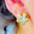 Brinco Flor Cravejado com Zircônia Banhado a Ouro