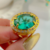 Anel Oval com King Cristal Turmalina Paraiba Banhado a Ouro