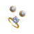 Conjunto de Brincos e Anel com Cristal Solitario Cravejado Banhado a Ouro