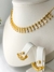Gargantilha Luxo Cristais Retangular e Redondos Banhada a Ouro