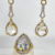 Brinco + Anel Maxi Cristal Gota Transparente Microcravejado em Zirconias