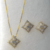 Conjunto de Colar e Brincos Estrela 4 Pontas Cravejado Banhado a Ouro