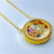 Colar Relicário Capsula Vidro 2,5cm Cristais Colors Banhado a Ouro