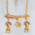 Colar Familia Canguinha 2 Filhas e Patinha Zircônias coloridas Banhado a Ouro 18K 