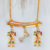 Colar Familia Canguinha 2 Filhas e Ossinho Zircônias coloridas Banhado a Ouro 18K 