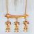 Colar Familia Canguinha 3 Filhas Zircônias coloridas Banhado a Ouro 18K 