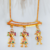 Colar Familia Canguinha 2 Filhas e 1 Filho Zircônias coloridas Banhado a Ouro 18K 