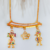 Colar Familia Canguinha 1 Filha 1 filho e Patinha Zircônias coloridas Banhado a Ouro 18K 
