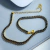Colar Choker Riviera Baguete Cristais Mini Preto Ônix Banhado a Ouro - loja online