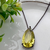 Colar Gota com Cristal Amarelo - Ródio Negro