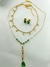 Duo com Colares e Brincos com Gotas em Cristais Coloridos Banhado a Ouro 18k - Luciana Machado Complementos