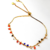 Pulseira Miçangas Coloridas Ajustável Banhada a Ouro - comprar online
