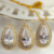 Conjunto de Colar + Brincos Gota Cristal Transparente Cravejado Banhado a Ouro